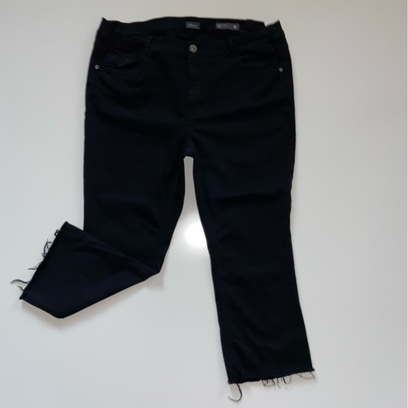 J Jill Black Kick-Flare Ankle Jeans Plus Size 18W Raw Hem Stretch Cotton - Picture 2 of 9